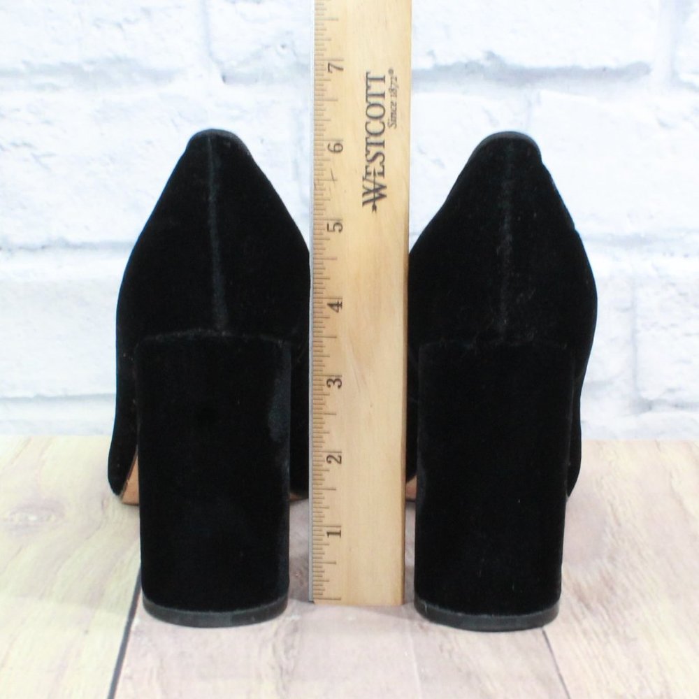 COLE HAAN Black Velvet Slip on Air Soles Block Heel Shoes Size 8.5 B - Picture 9 of 11